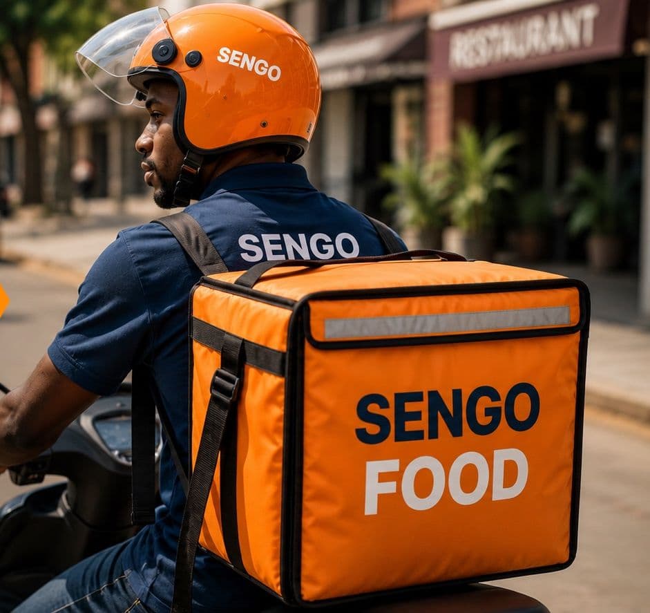 Un livreur SENGO Food à moto