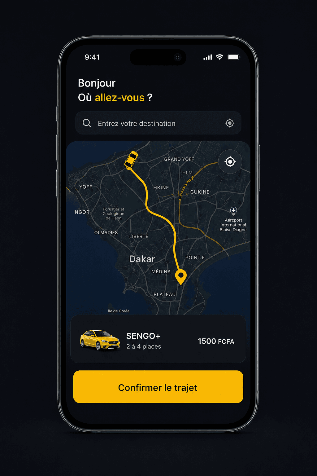 App SENGO sur iPhone